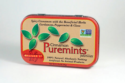 Meltzer's  Natural  Cinnamon Mints - 82 mint/50 grams size