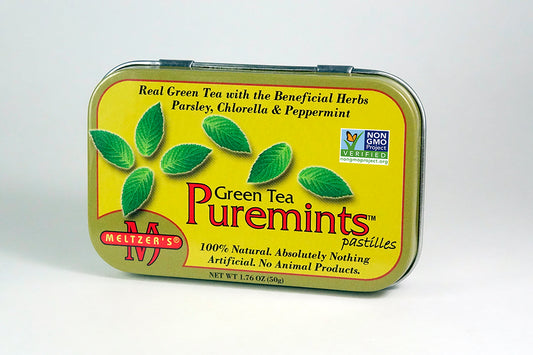 Meltzer's  Natural  Matcha Green Tea mints  - 82 mint/50 grams size