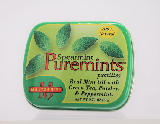Mini Tins - Meltzer's Spearmint Puremints - 32 mint/20 gram size