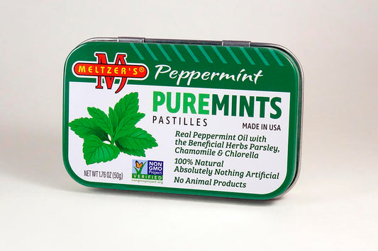 Meltzer's Natural Peppermint Puremints -  82 mint/50 grams size